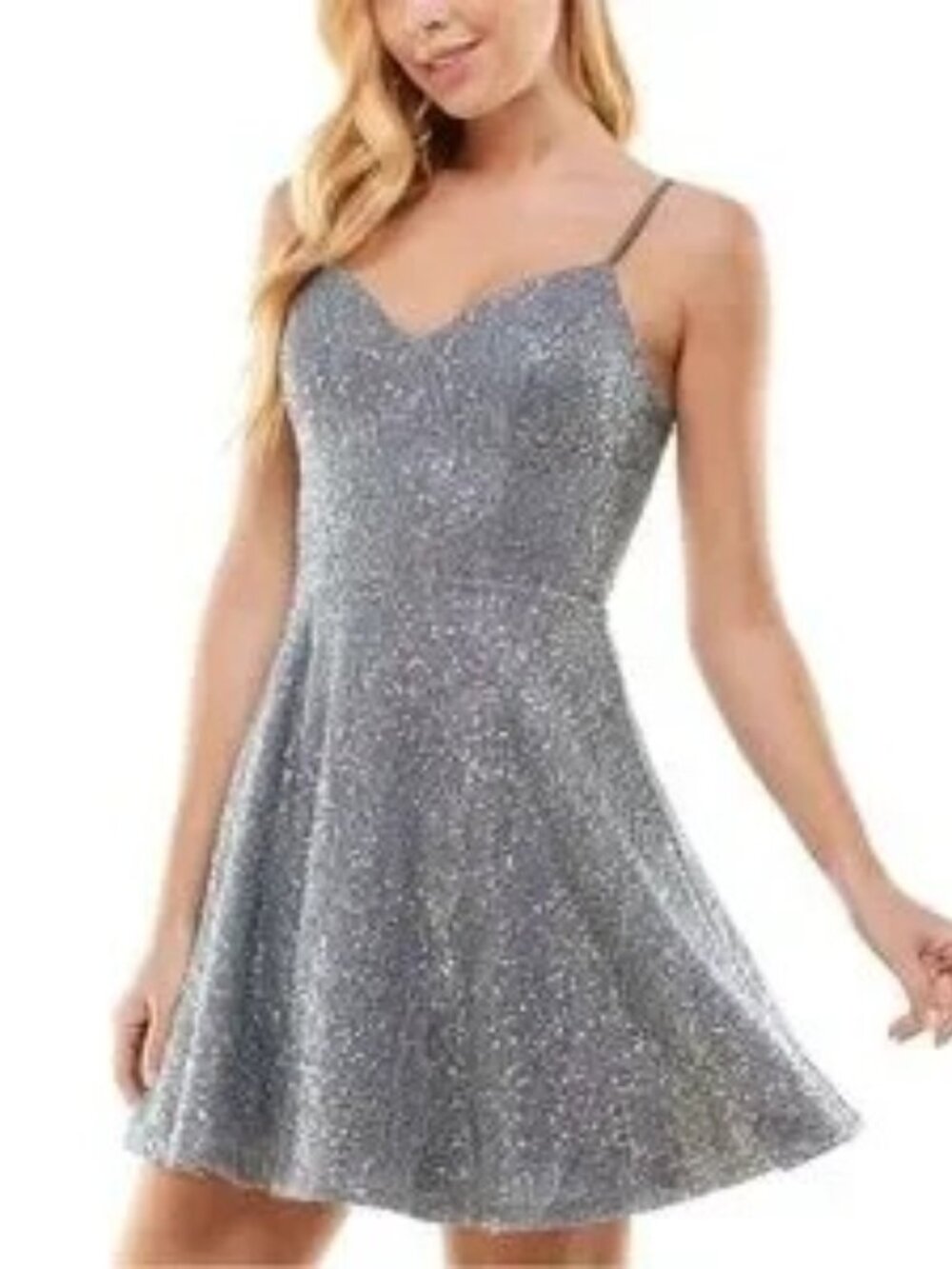 City Studio Blue Sequin Sorority or Homecoming Dress (Size 3/4)